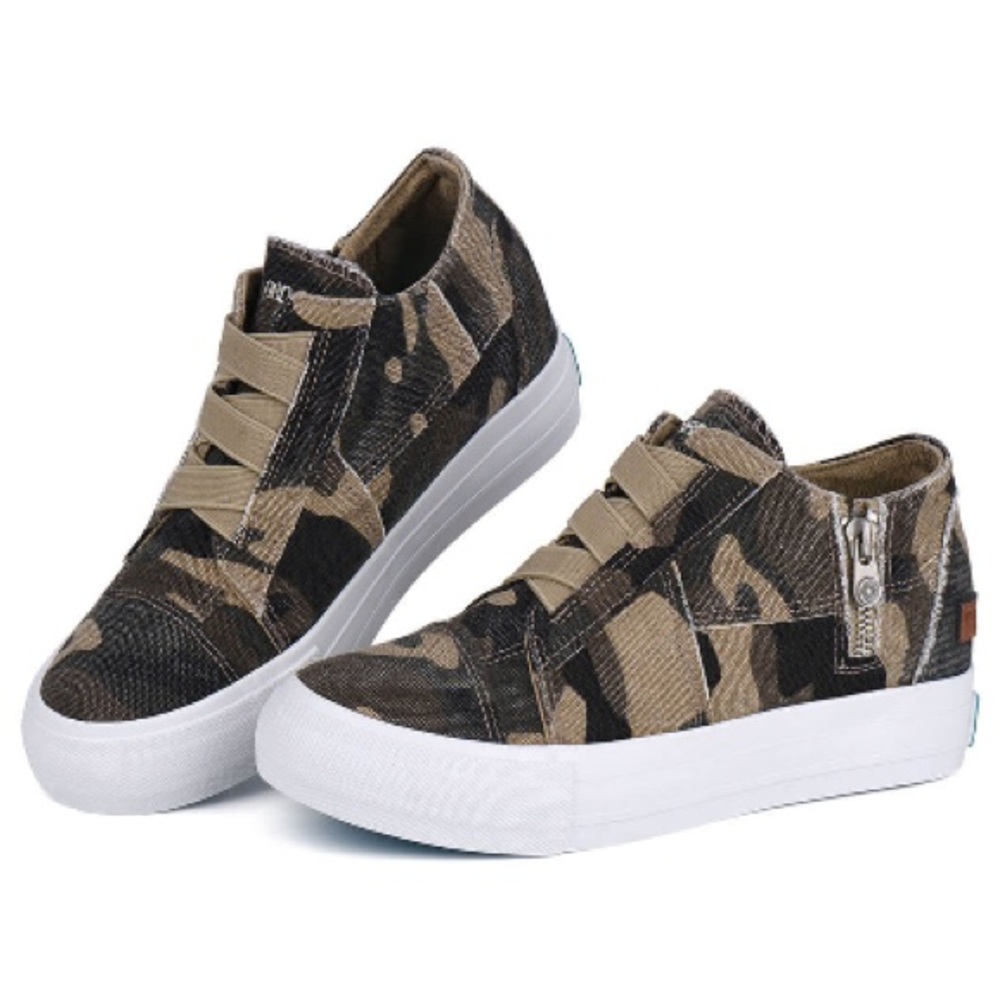 JENN ARDOR Camo Wedge Canvas Sneaker